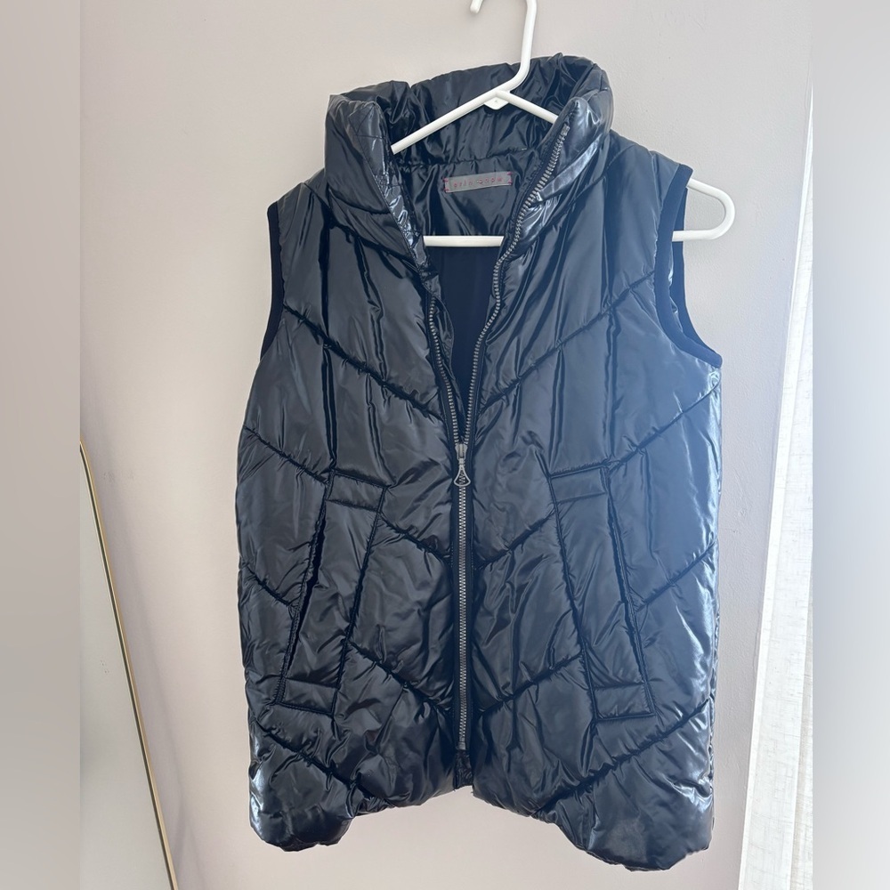 Erin Snow | Quilted Black Shiny Puffer Vest